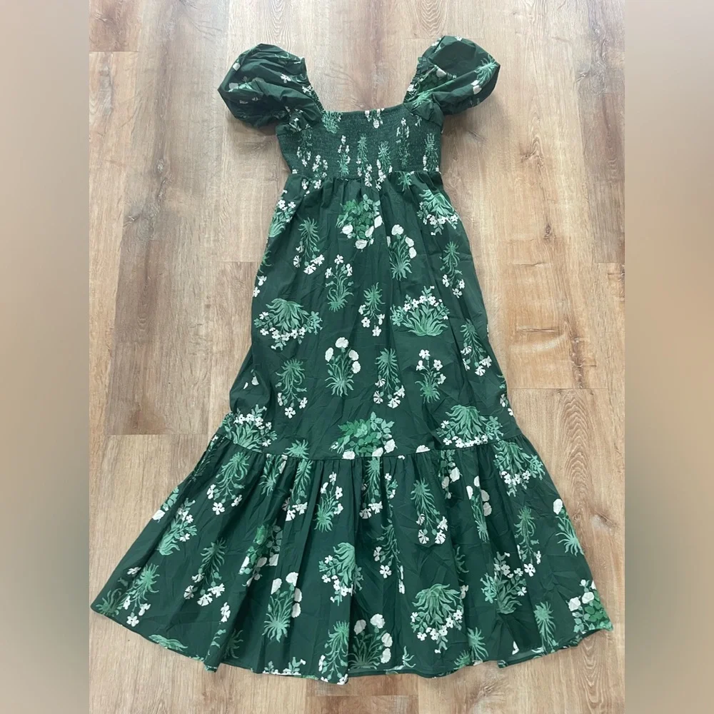 Tuckernuck Viridian Stamped Bouquets Gabrielle Dress - Picture 9 of 11